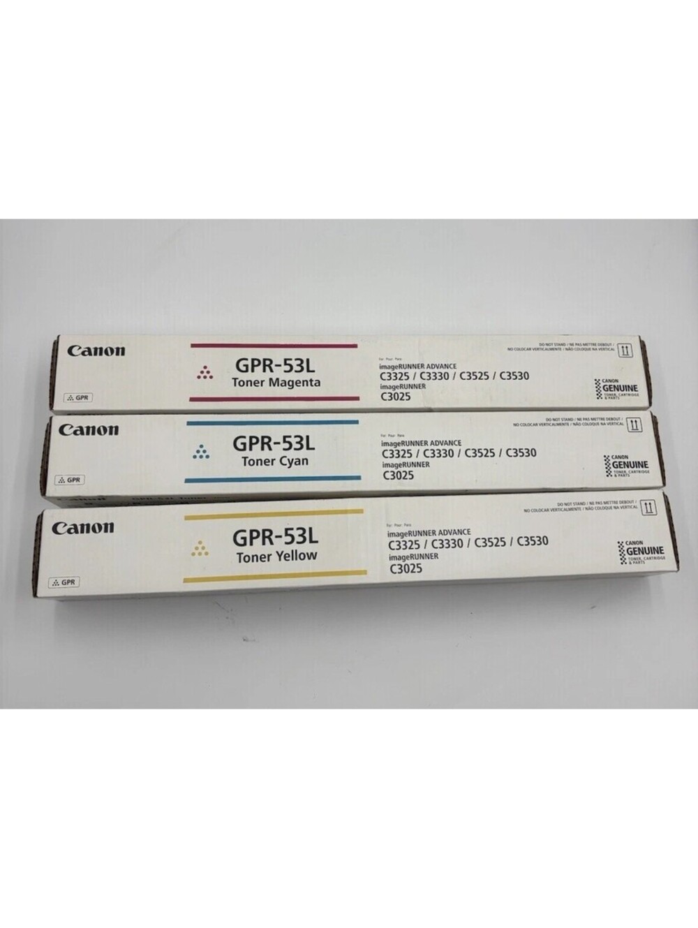 Lot of 3- Canon Genuine GPR-53L Yellow Magenta Cyan Toner-ImageRUNNER Advance!!!